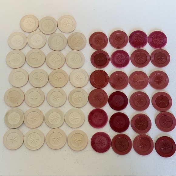 Vintage Bakelite Poker Chip Caddy Card Holder Art Deco Brown W Chips MCM Games - Picture 10 of 15